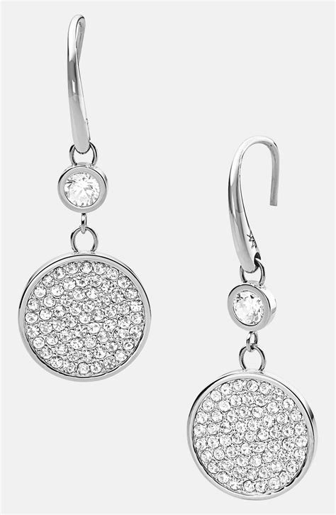 michael kors silver plated earrings|michael kors silver drop earrings.